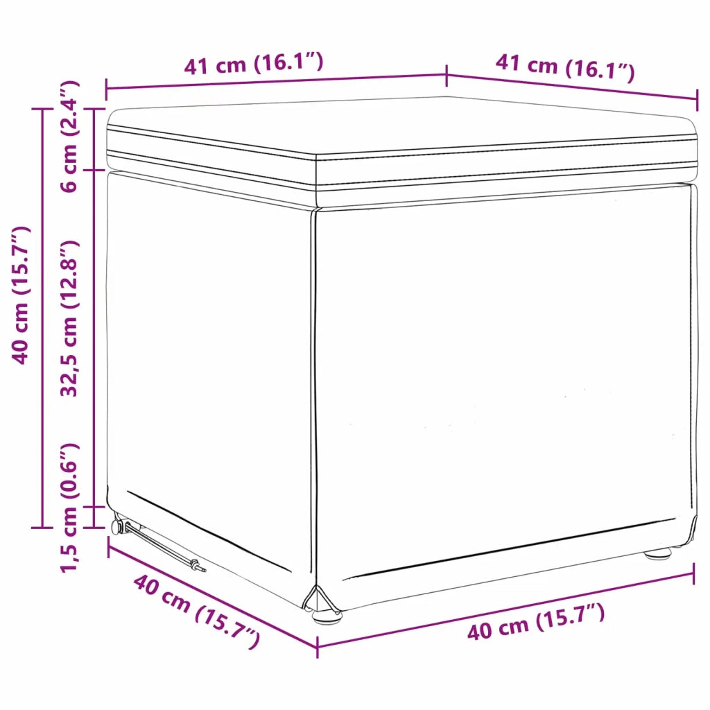 Pouf Bianco Pelle Sintetica e Legno Ingegnerizzato 876757
