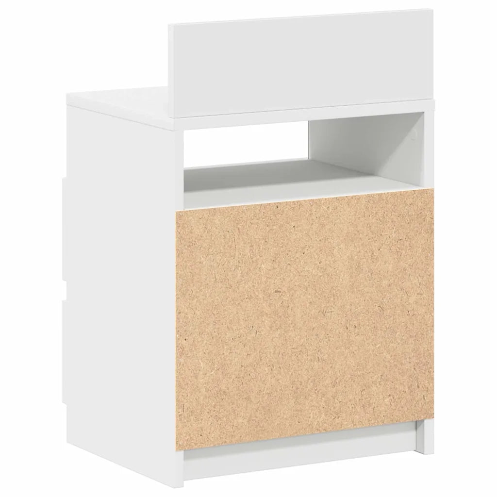 Comodini 2 pz con 2 Cassetti Bianchi 40x33x60 cm 858561