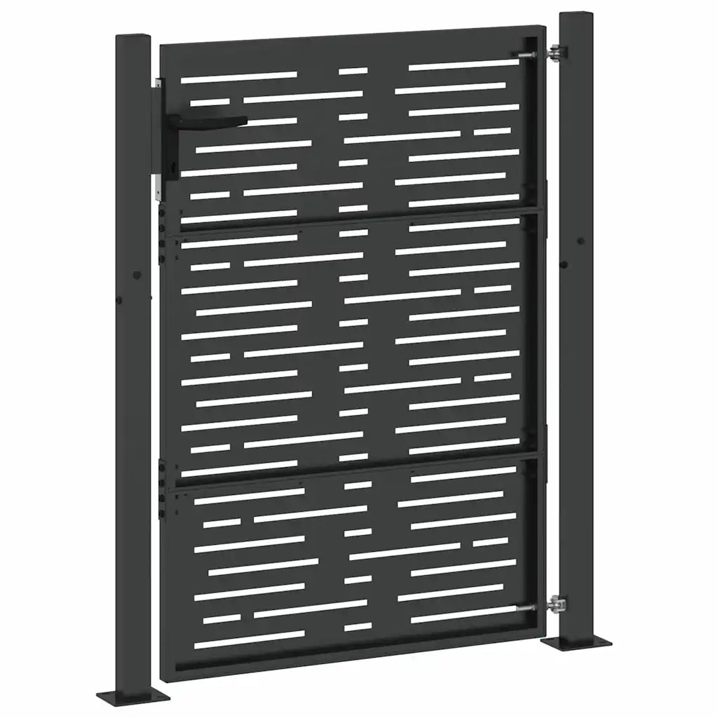 Cancello da giardino con blocco Nero 110 x 155 cm CFW2560773