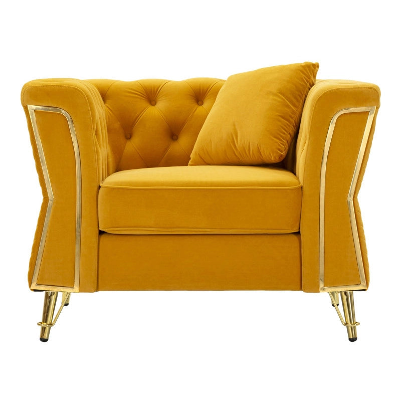 Poltrona Emy Senape Con Cuscino cm 104x83x76