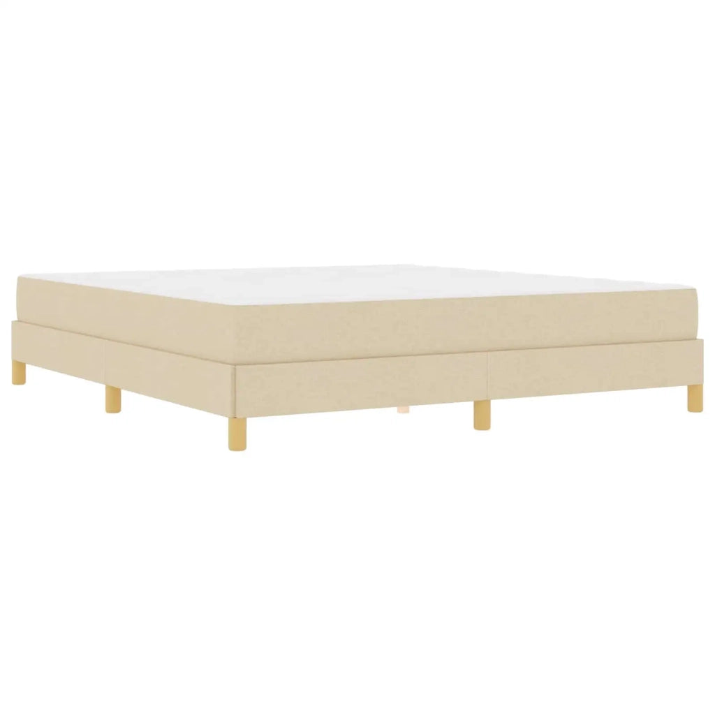 Letto a molle con materasso Crema 180 x 200 cm Tessuto