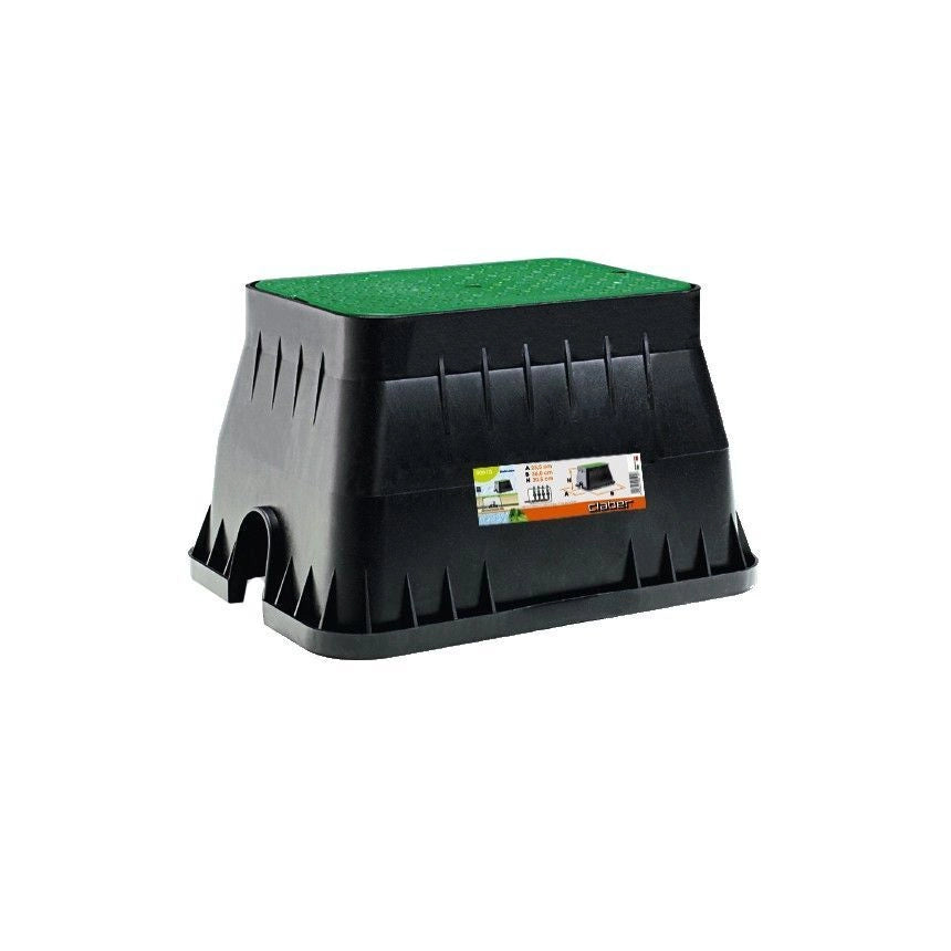 Claber 90510 Pozzetto Rettangolare Grande per Elettrovalvole Interrato fino a 5 Valvole Chiusura Antivandalo colore Nero