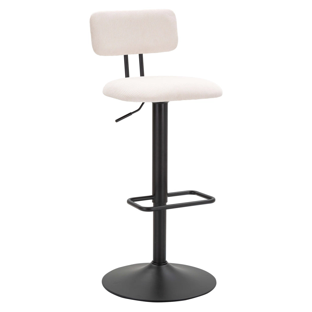 Mirea, Sgabello Regolabile, 41x48x85h cm Bianco Crema