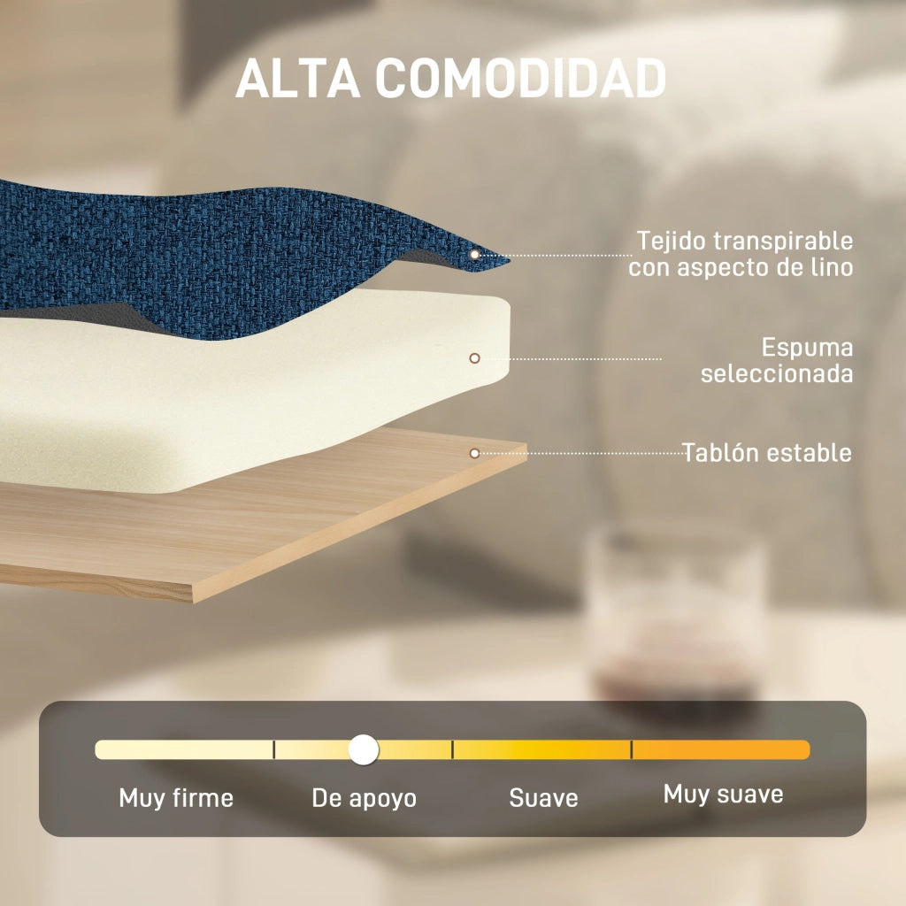 Poltrona Girevole Ajustable ¨C Zephmum ¨C Base Metallo Azul Oscuro