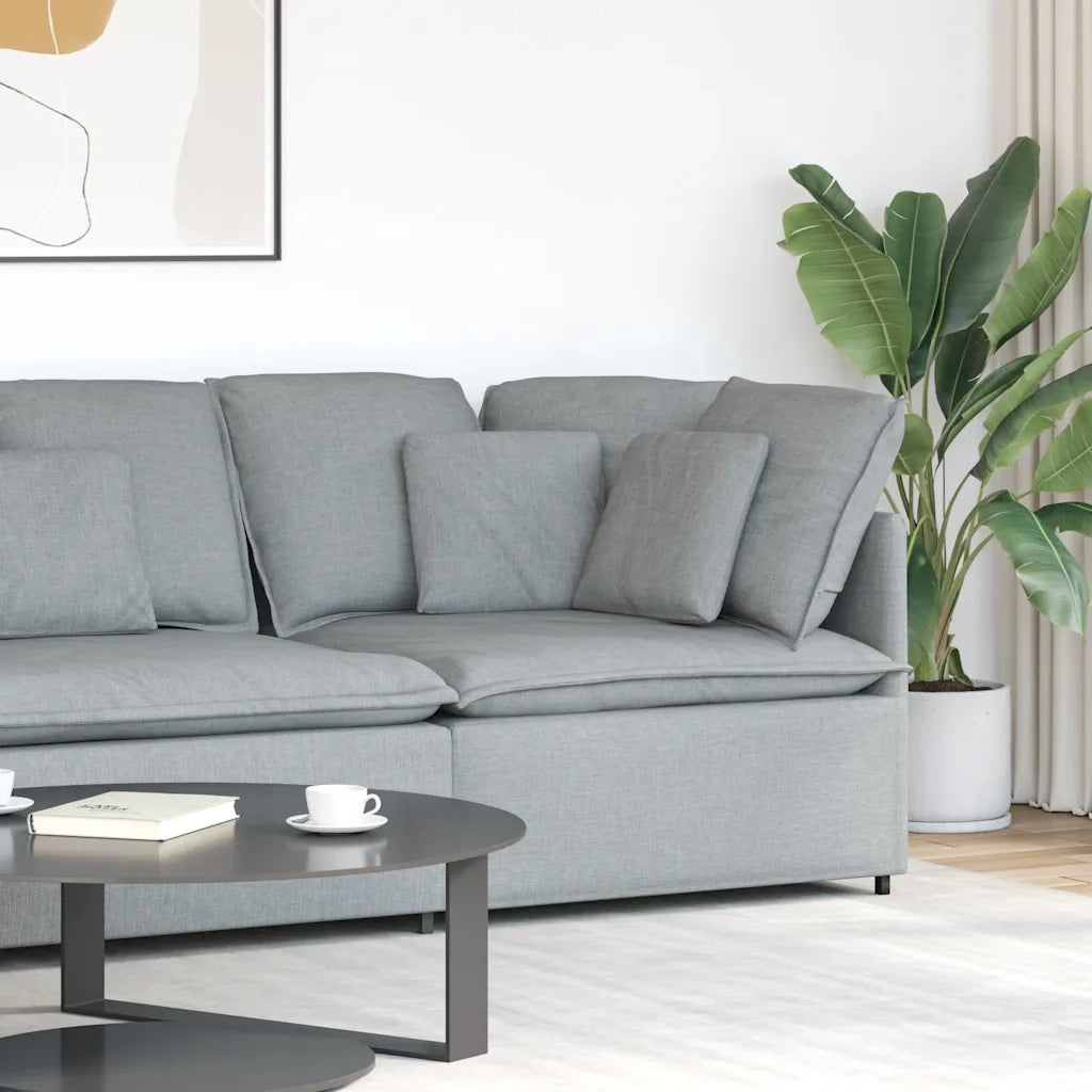 Modulo Angolare Divano Modulare con Cuscini Grigio Chiaro 100cm 4104447