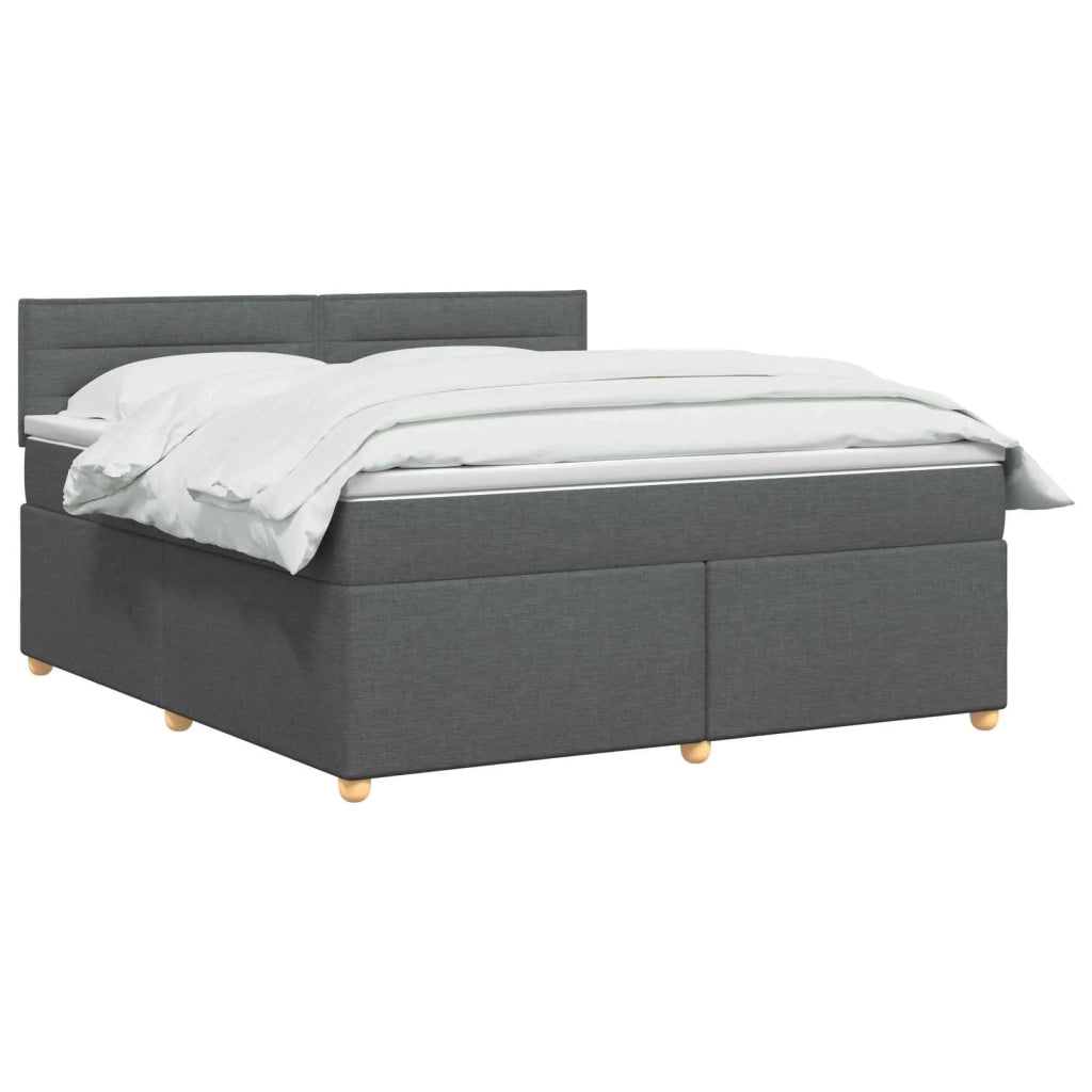 Letto box spring con materasso Grigio Scuro 140 x 200 cm 3450966