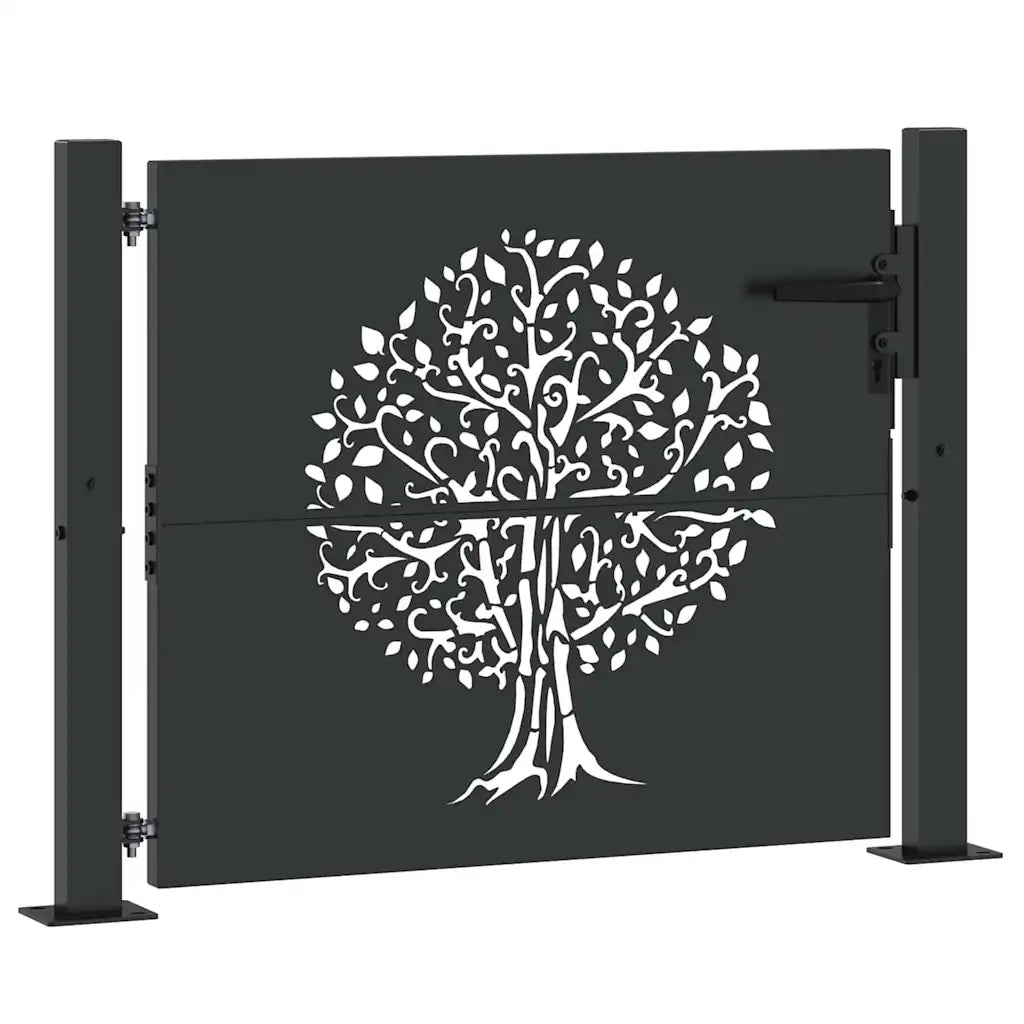 Cancello da giardino con blocco Nero 110 x 105 cm 42015884