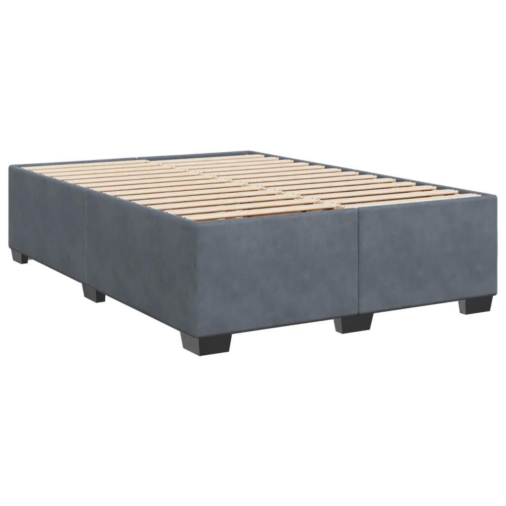 Giroletto senza Materasso Grigio Scuro 140x200 cm Velluto 3284638