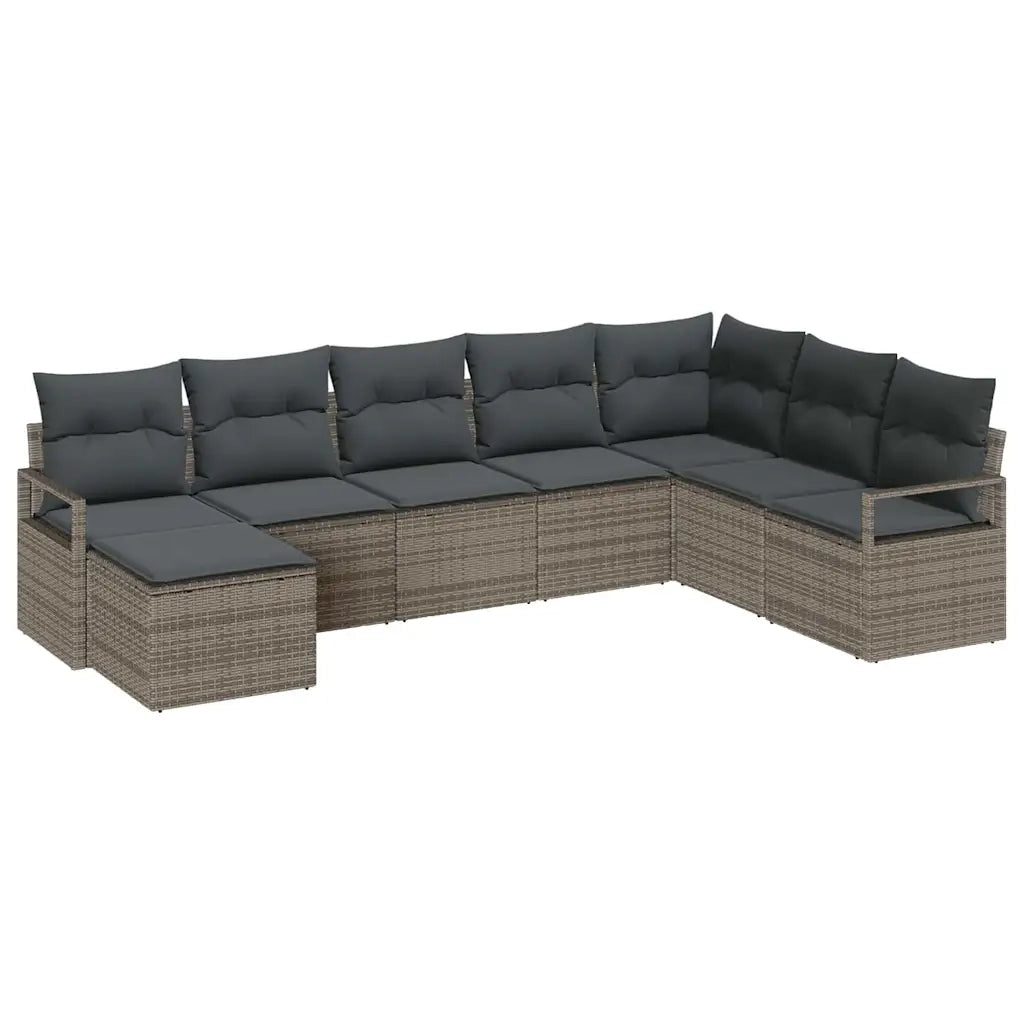 Set di divani con cuscino 8 pcs Grigio polyrattan 3355168