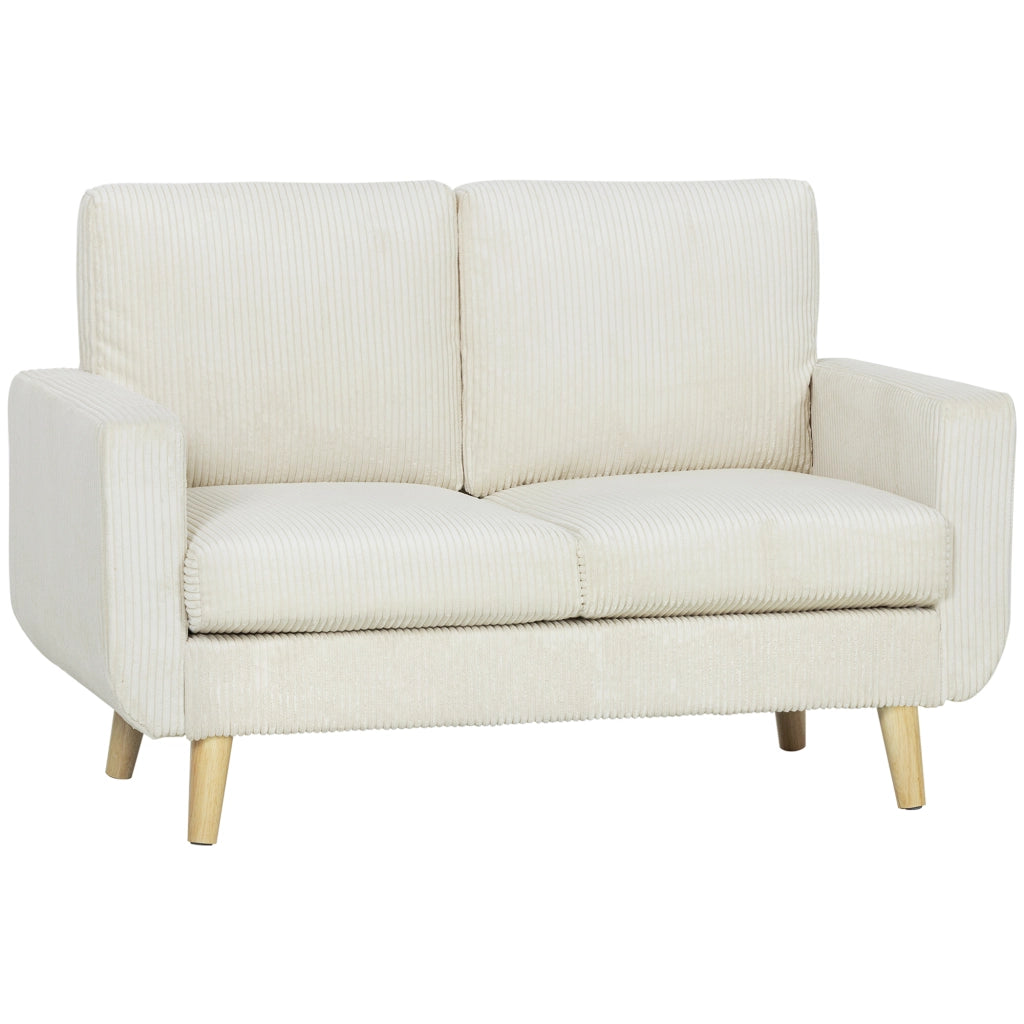 Divano 2 posti in velluto ¨C Minimal ¨C crema 134 cm