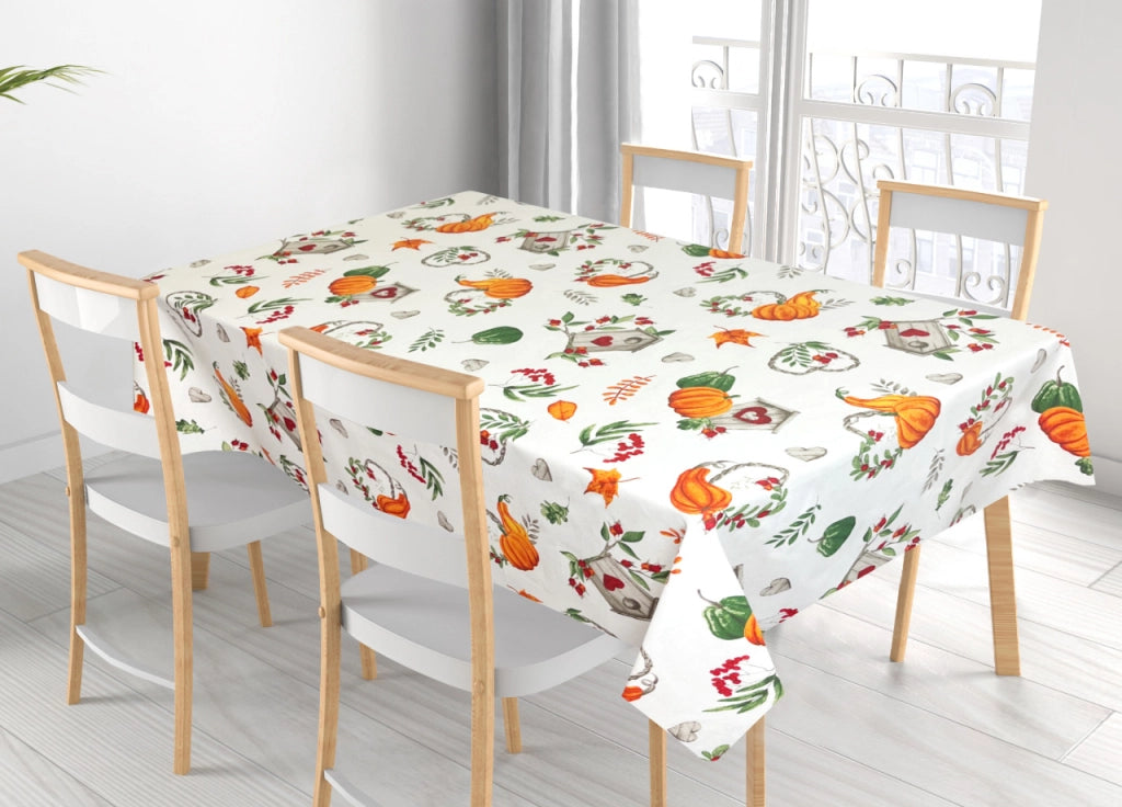 Tovaglia Per Salotto Cucina Tavolo 100% Cotone Made In Italy Zucca RP - 140x240 - Zucca