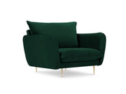 Cosmopolitan Design - Poltrona "Vienna" in velluto verde bottiglia 