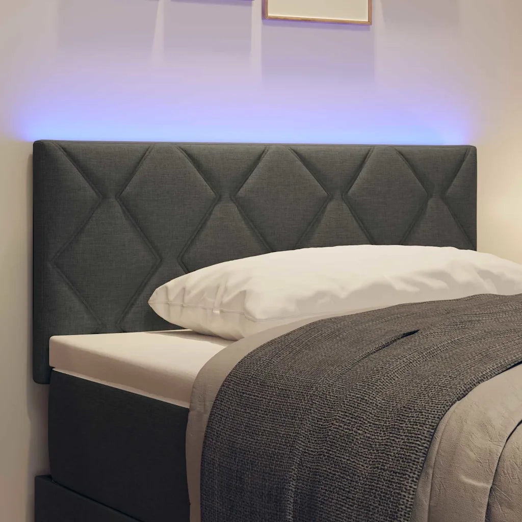 Testiera con luci a strisce a LED-Testata Grigio 90 cm Tessuto