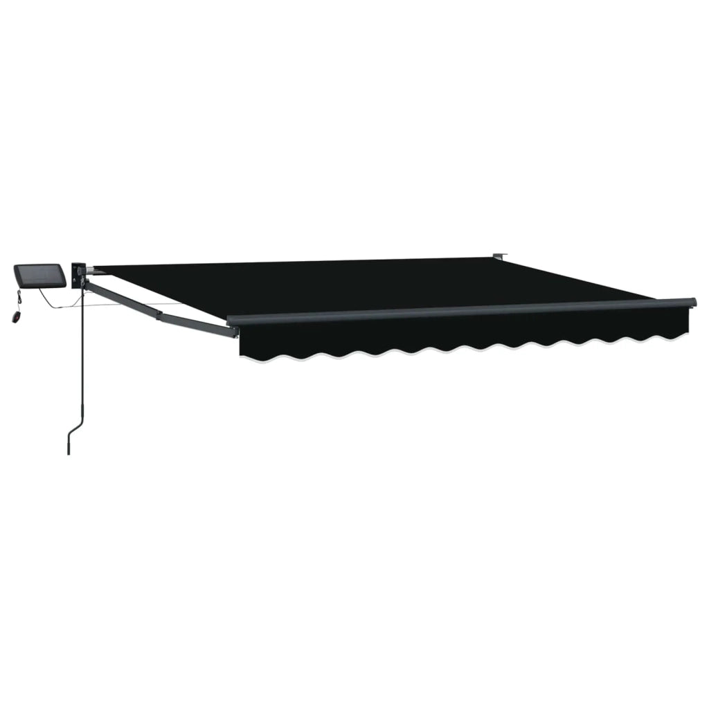 Tenda retrattile manuale con LED Nero e antracite 3,5 x 2,5 m 3419448