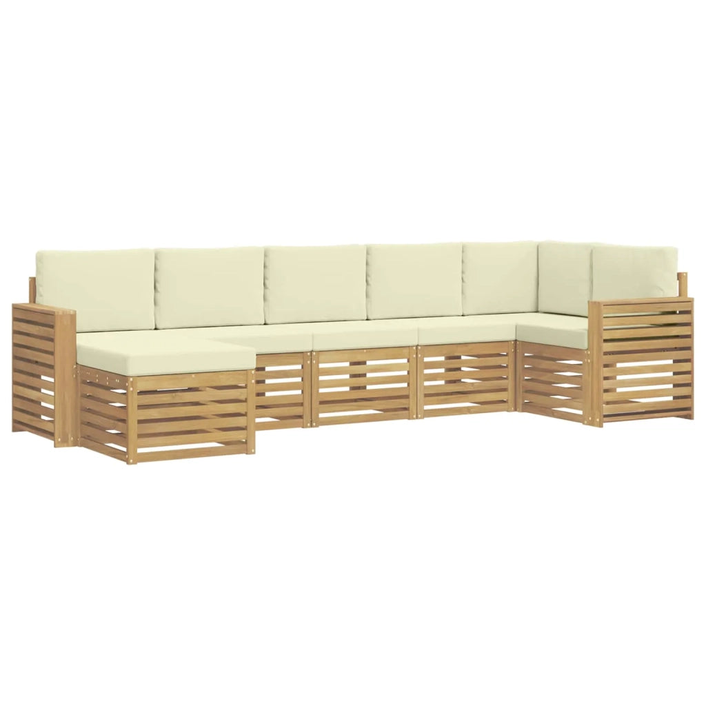 Set di divani da esterno 7 pcs Bianco e Crema 3392200