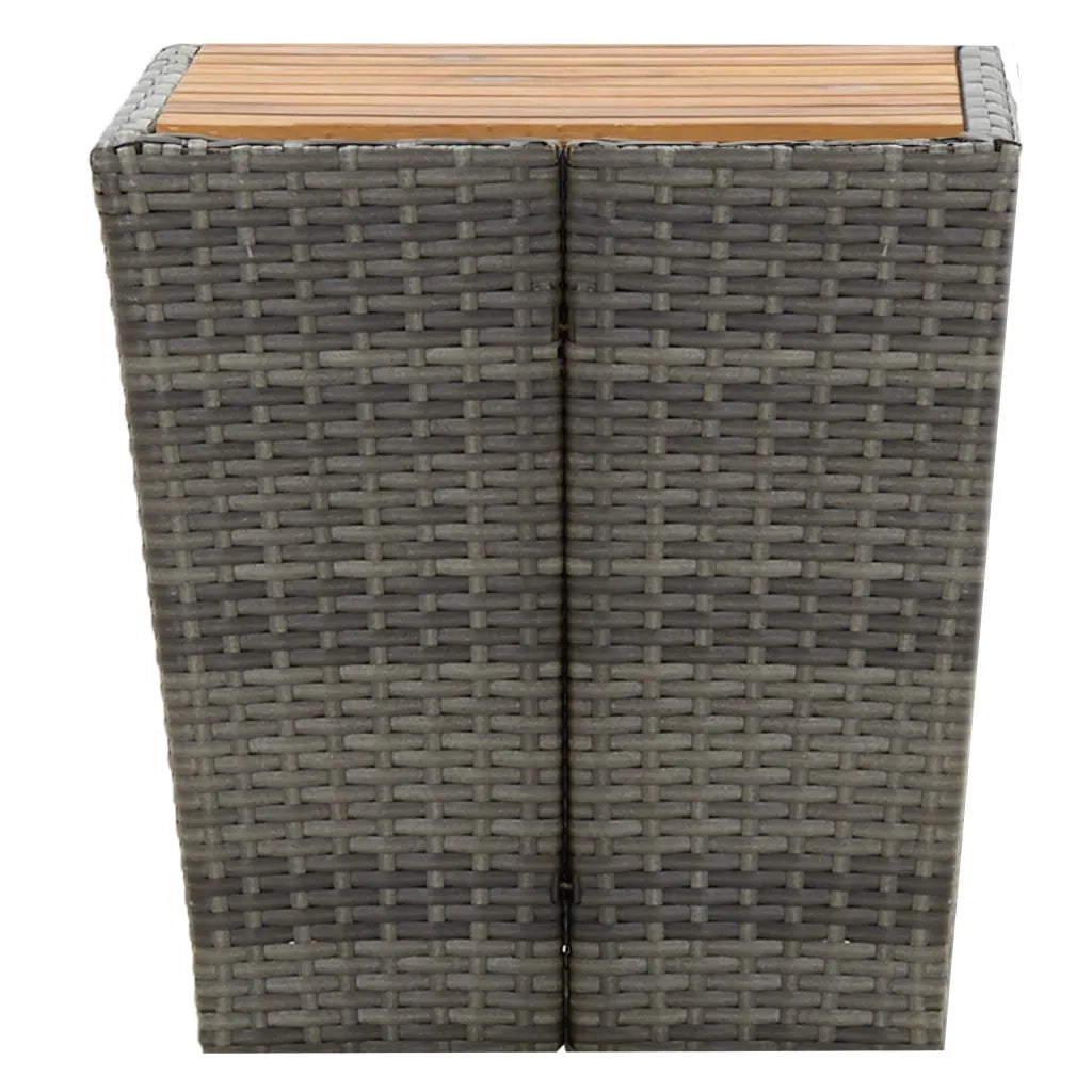 Set da Bistrot 3 pz in Polyrattan e Legno Acacia Grigio 3058367