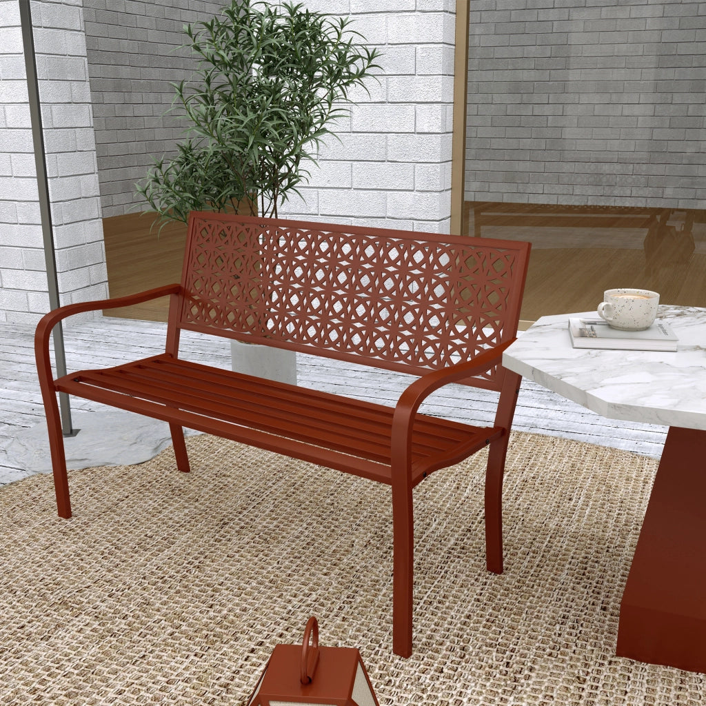 Panchina da giardino ¨C Minimal ¨C acciaio rosso 2 posti