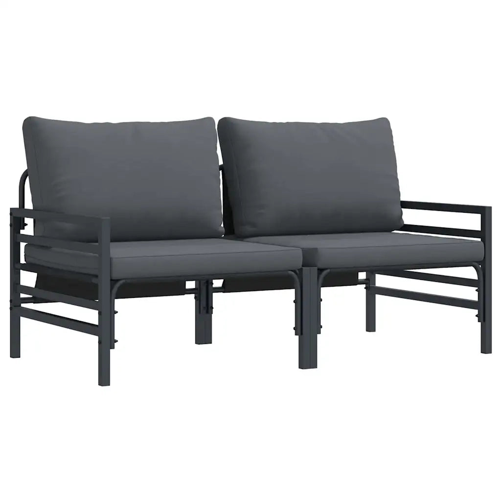 Mobili da Esterno 2 pcs Antracite 80 x 80 x 71 cm Acciaio