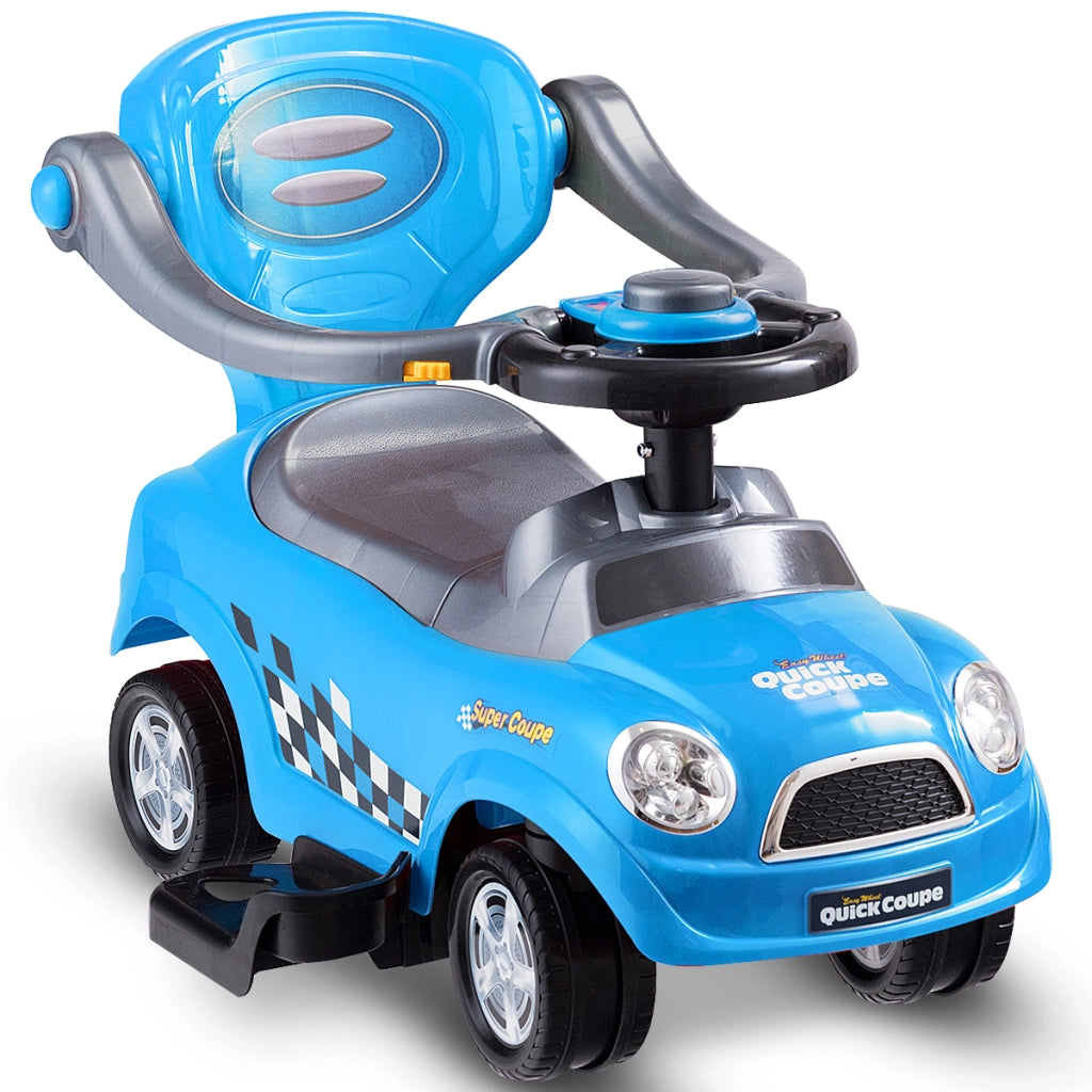 Macchinina giocattolo con guardrail staccabili e maniglia clacson, Auto scorrevole per bambini Blu