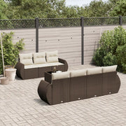Set Divani da Giardino 8 pz con Cuscini Marrone in Polyrattan 3253470