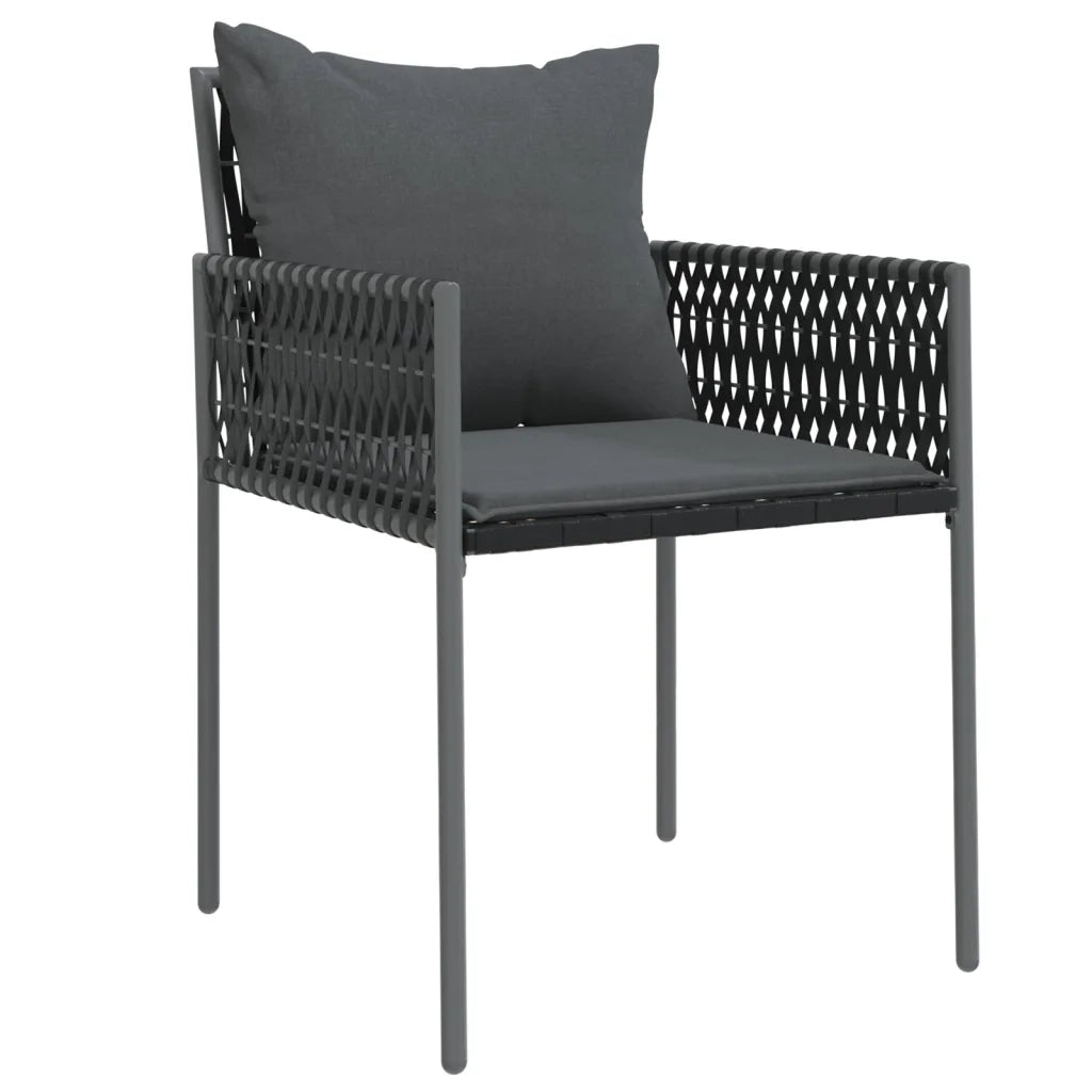 Set Pranzo da Giardino 7 pz con Cuscini in Polyrattan e Acciaio 3187056