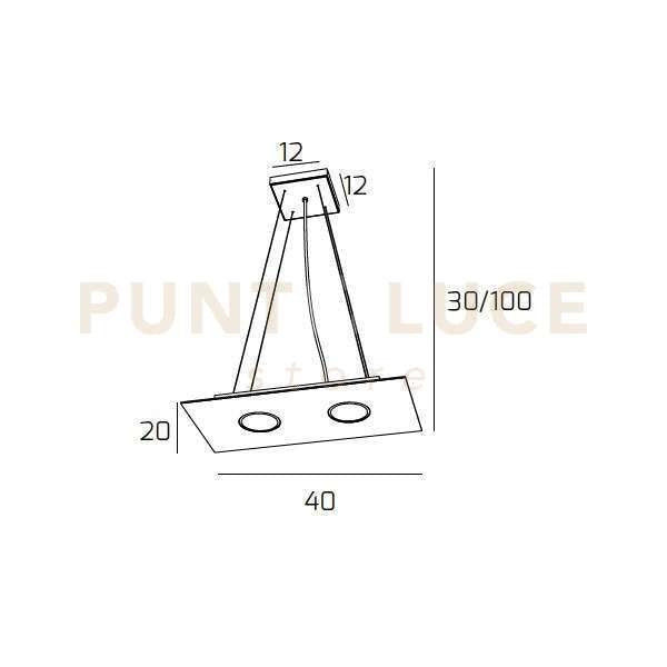 PATH SOSPENSIONE 2 LUCI ATTACCO GX53 MARRONE