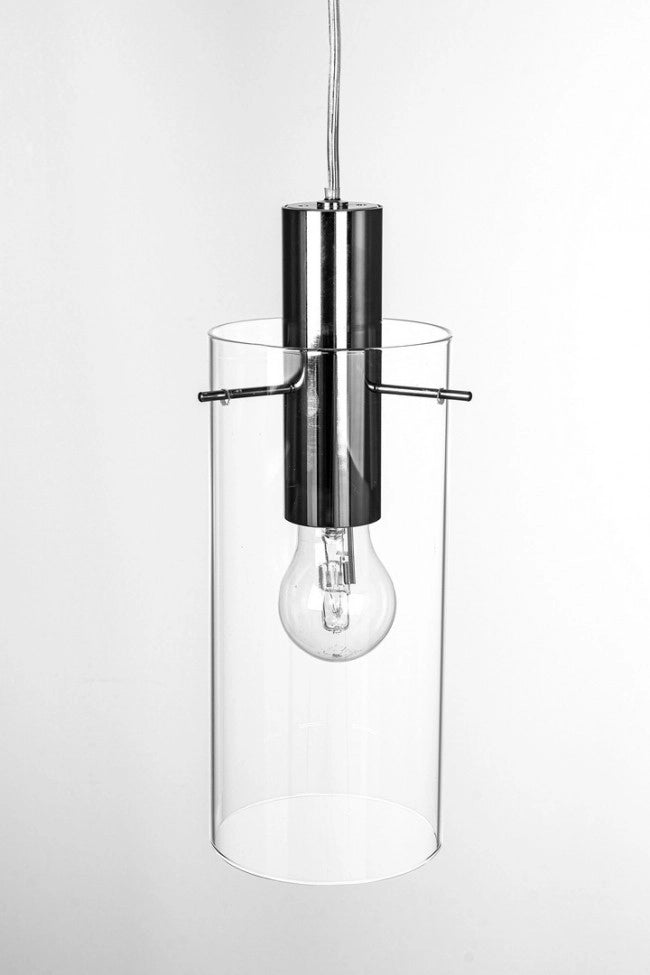 Lampadario 1 luce D.11x130h trasparente argento