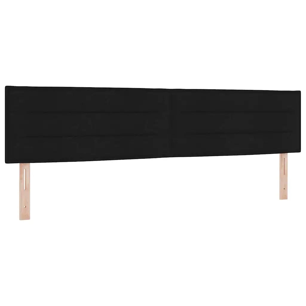Letto a Sorgente LED con materasso Nero 200 x 200 cm Tessuto