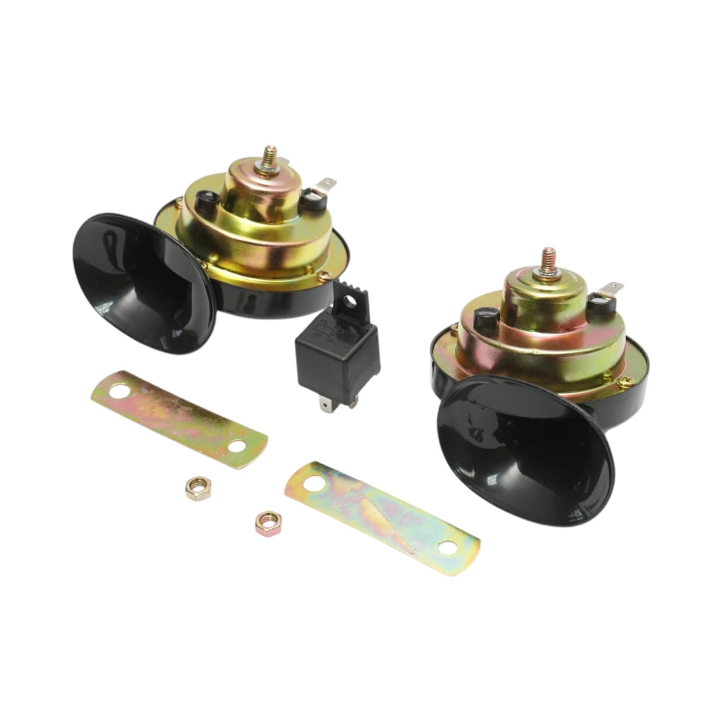 Clacson a tromba doppia 12V, 86 dB. Breckner Germany