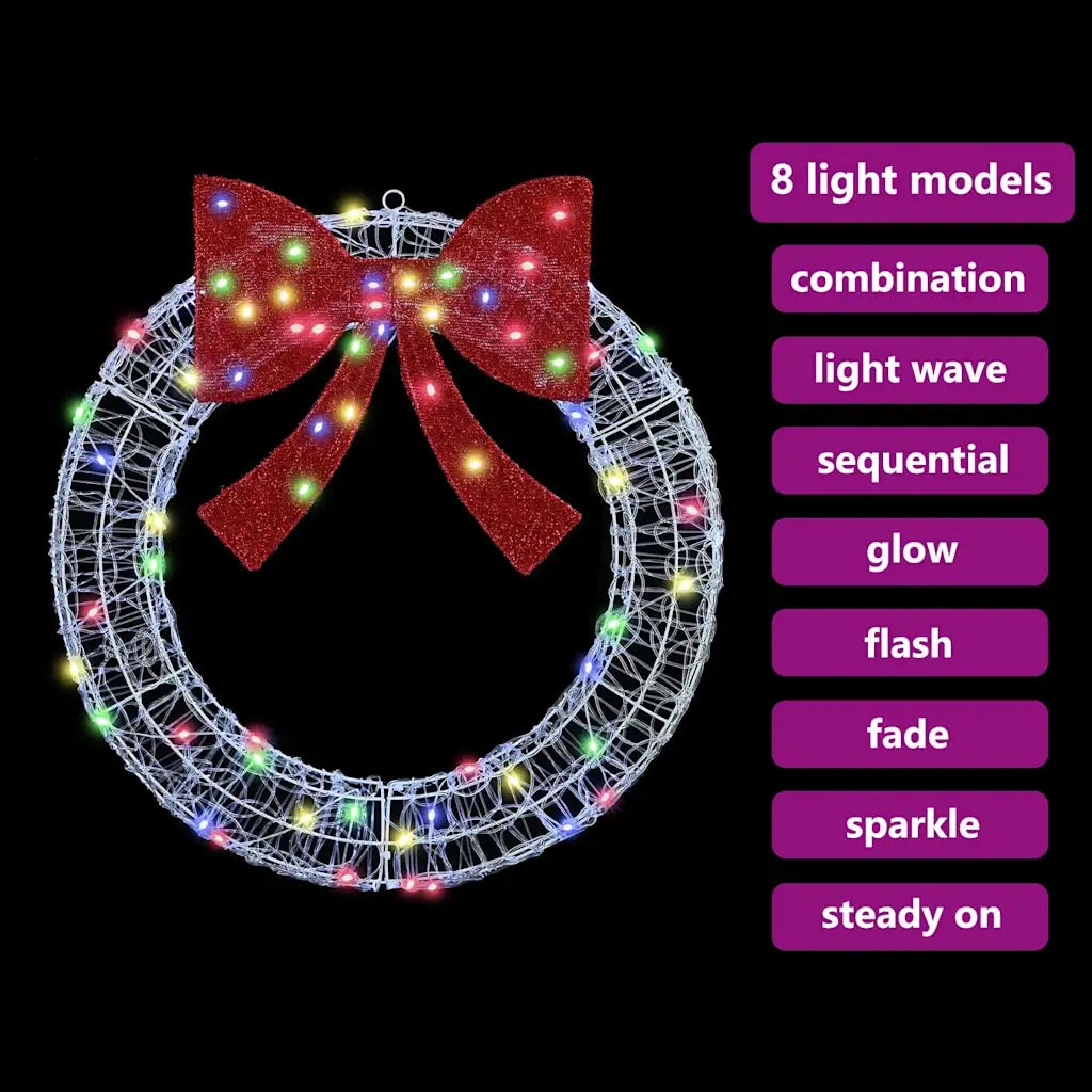 Corona con 60 LED Multicolore 76 x 76 x 8,5 cm Acrilico 42019124
