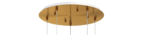 SOSP. OTTONE SATINATO 5 LUCI TONDA VETRI (1 X PICCOLO AM + 1 X PICCOLO RU + 1 X PICCOLO ZA + 1 X GRANDE AM + 1 X GRANDE RU) 1191OS-S5 TMIX-MC