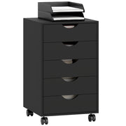 Scrivania con Cassettiera Mobile ¨C Minimal ¨C 5 Cassetti, Nero, 40x40x67 cm