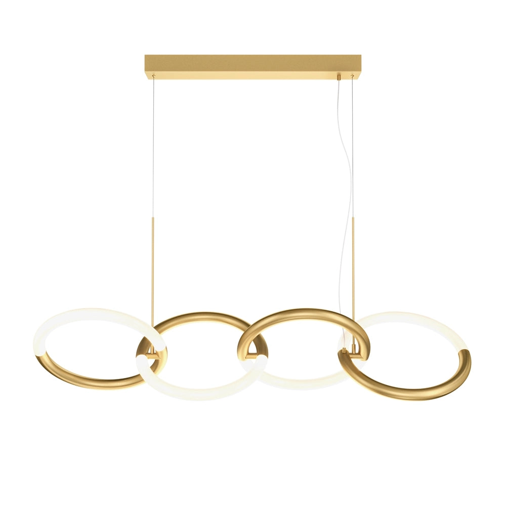 Lampadario LED Maytoni Node 4 luci ottone 3000K 120 cm