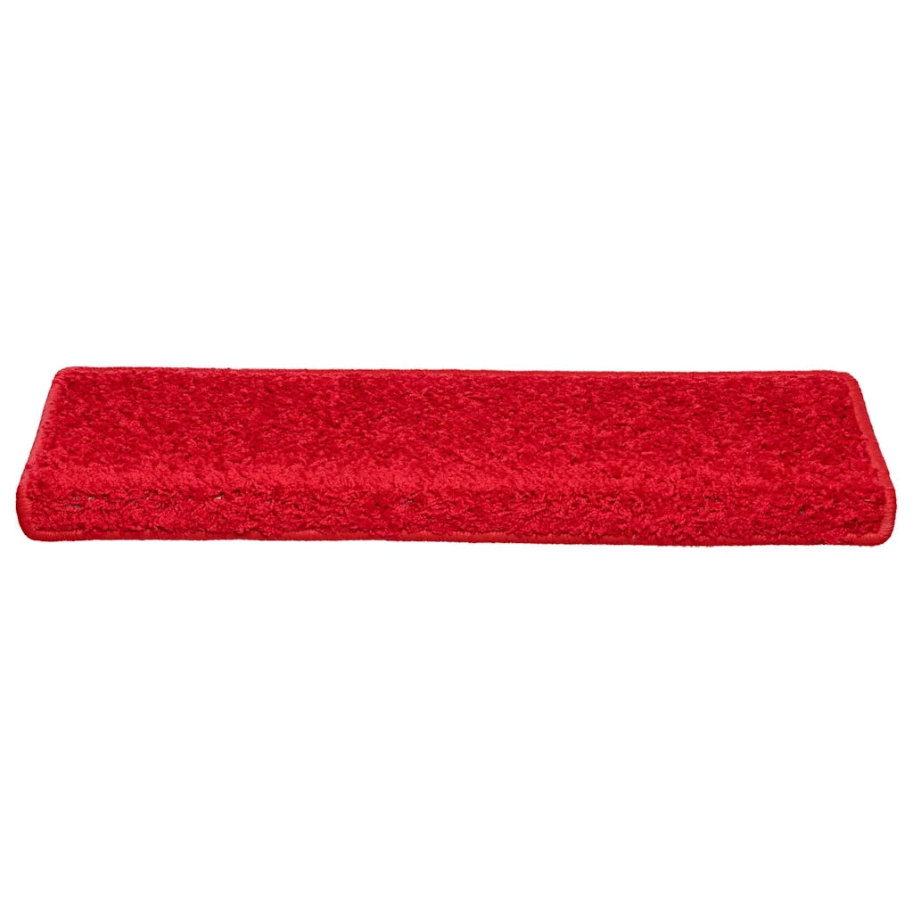 Tappetini per scale 20 pz 65x21x4 cm Rosso Bordo rettangolare 3365857