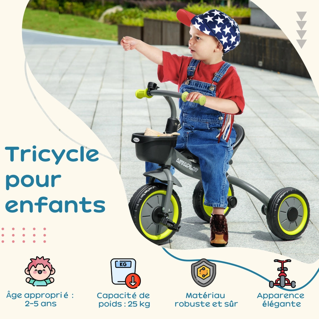 Triciclo per bambini con campanello e cestino ¨C Minimal ¨C nero