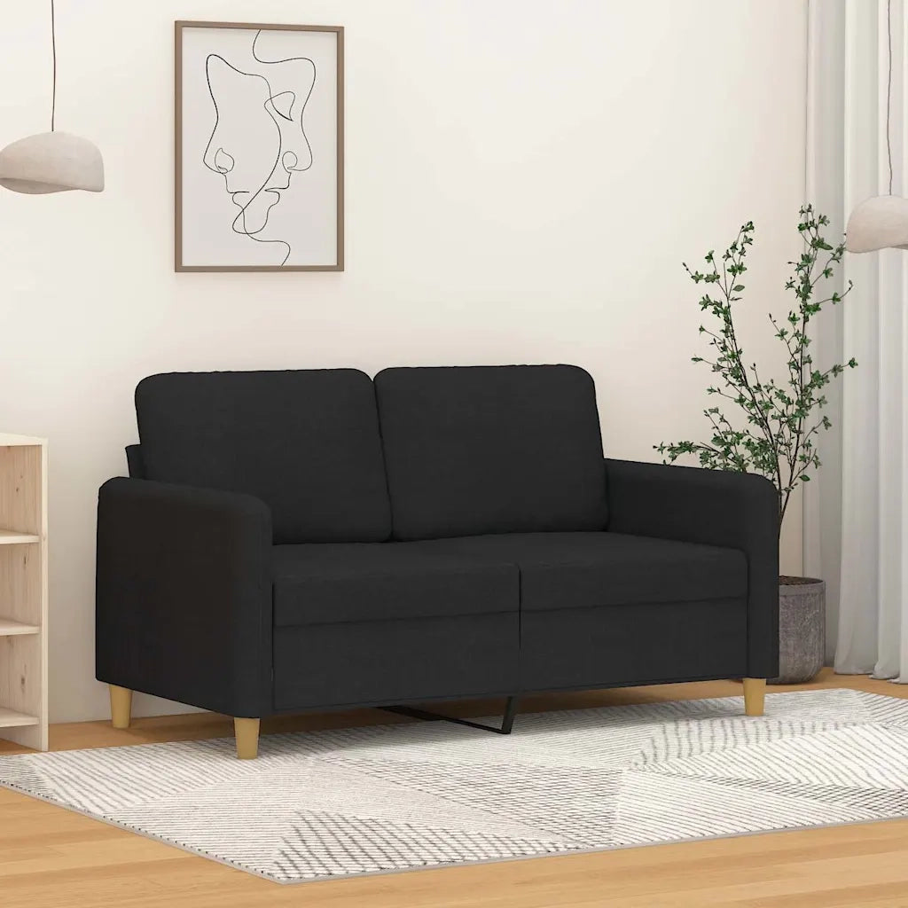 Divano a 2 Posti-Sofa 2 Posti Nero 120 cm in Tessuto 828586