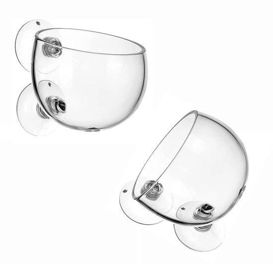 Set di due vasi per piante in vetro cristallo acquatico - 2 pezzi - con griffe - perfetto per decorare l'aquario - contenitore per acquario