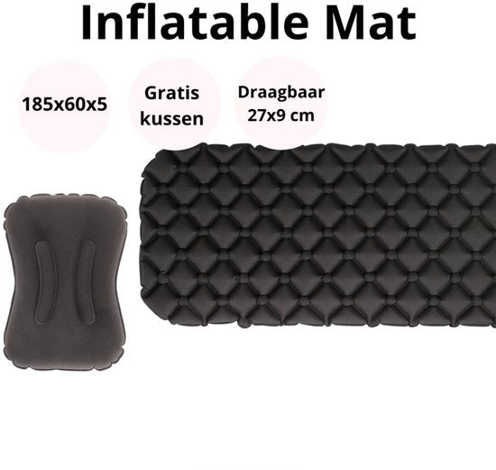 Matrimoniale Sdraio Inflatabile - Ultralight e Compatta - 65 cm Di Ampiezza - Ideale per Escursioni e Campeggio