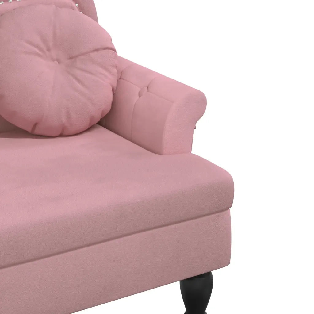 Panca con Cuscini-Sgabello-Divano Rosa 120,5x65x75 cm in Velluto