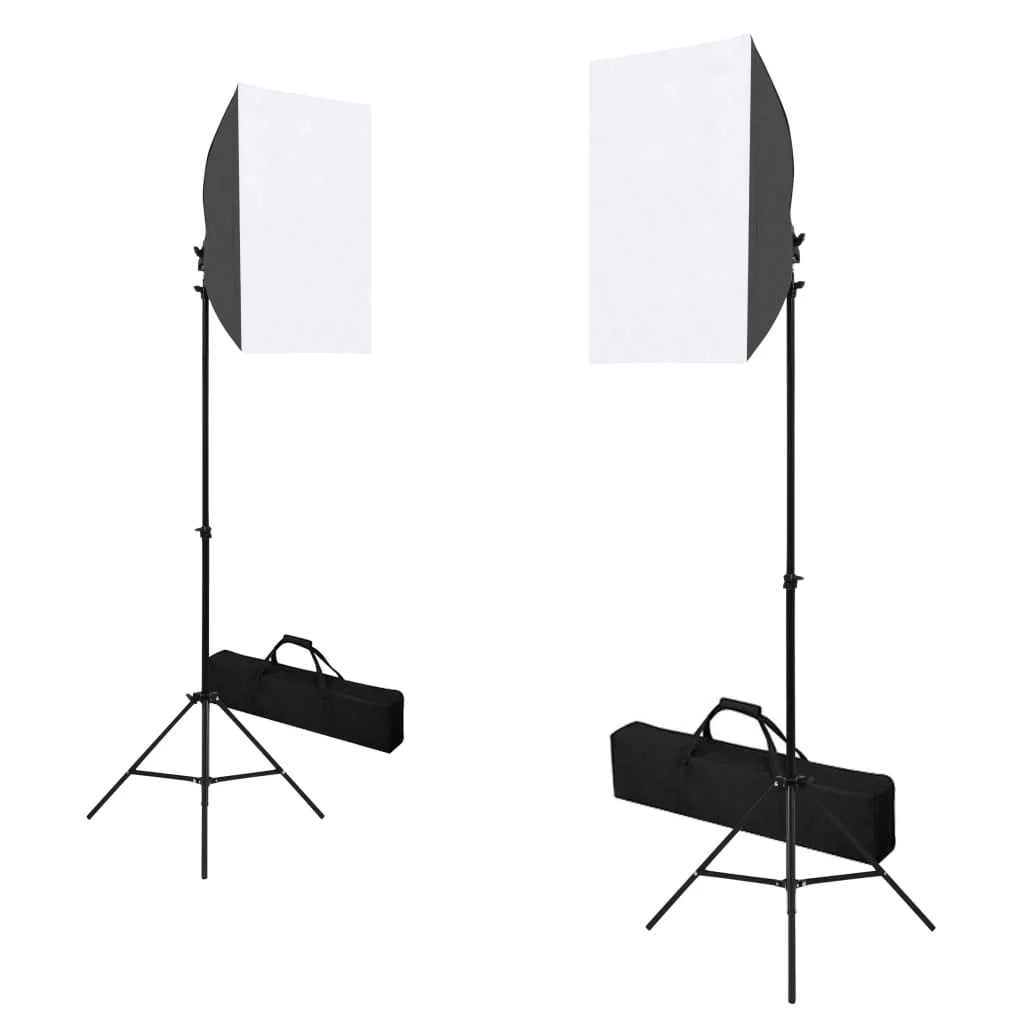 Kit professionale per studio fotografico con softbox e fondale nero 02_0001435