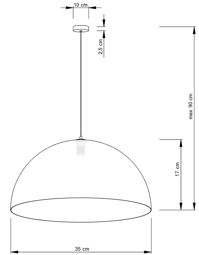 Lampada a sospensione Sigma Sfera nero oro Ø35 E27