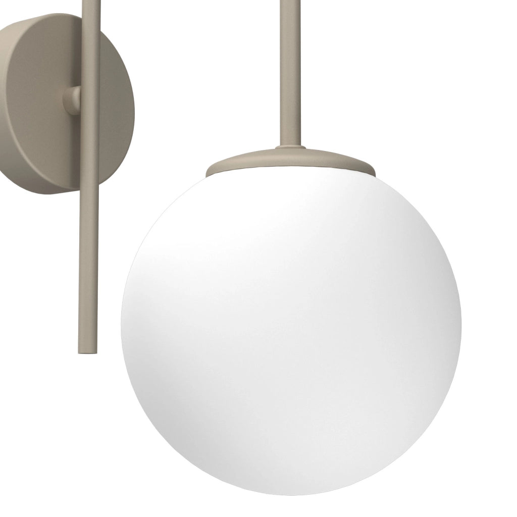 Applique da parete Cambridge beige sfera bianca E14 Luminex