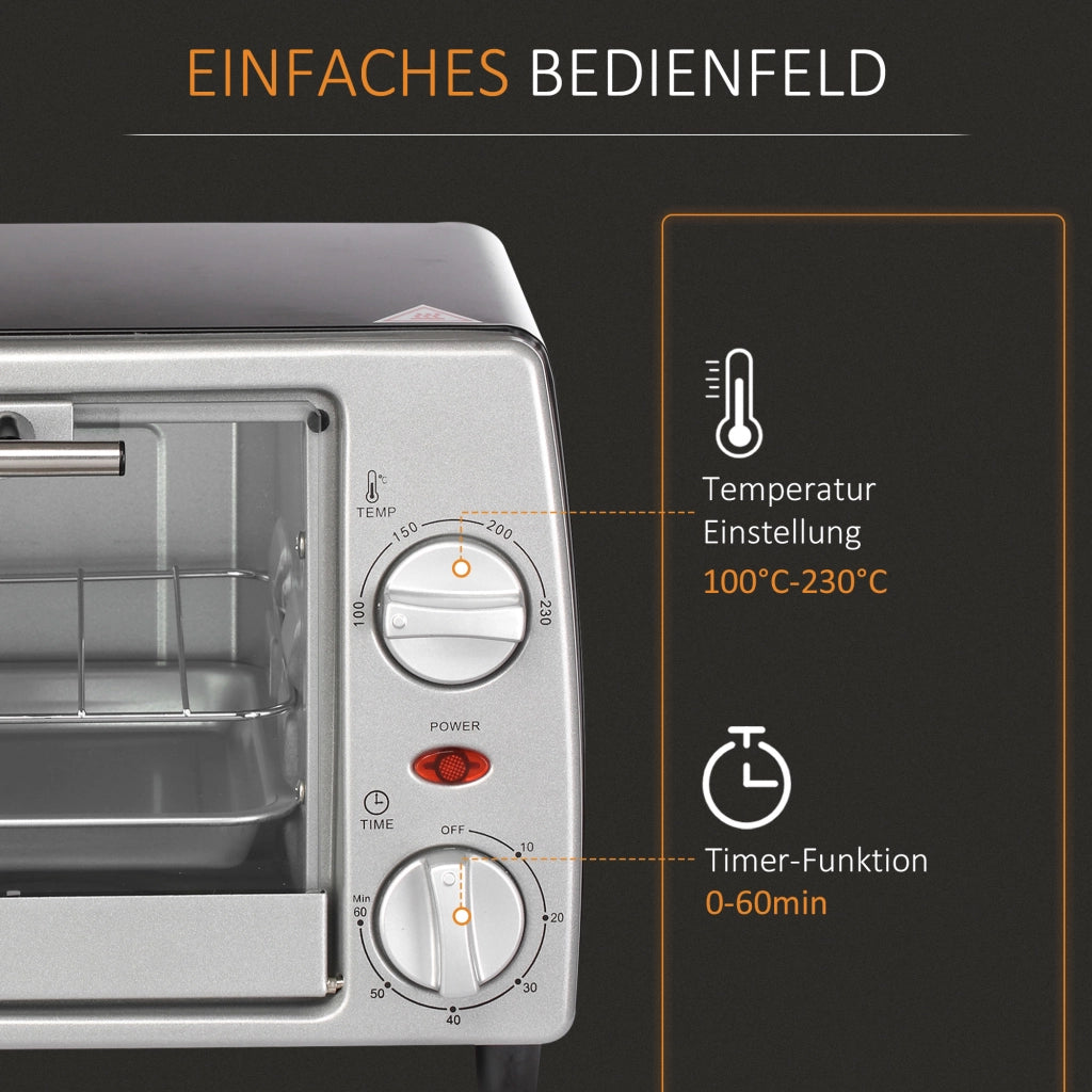 Forno Mini 10L 750W ¨C Minimal ¨C Argento