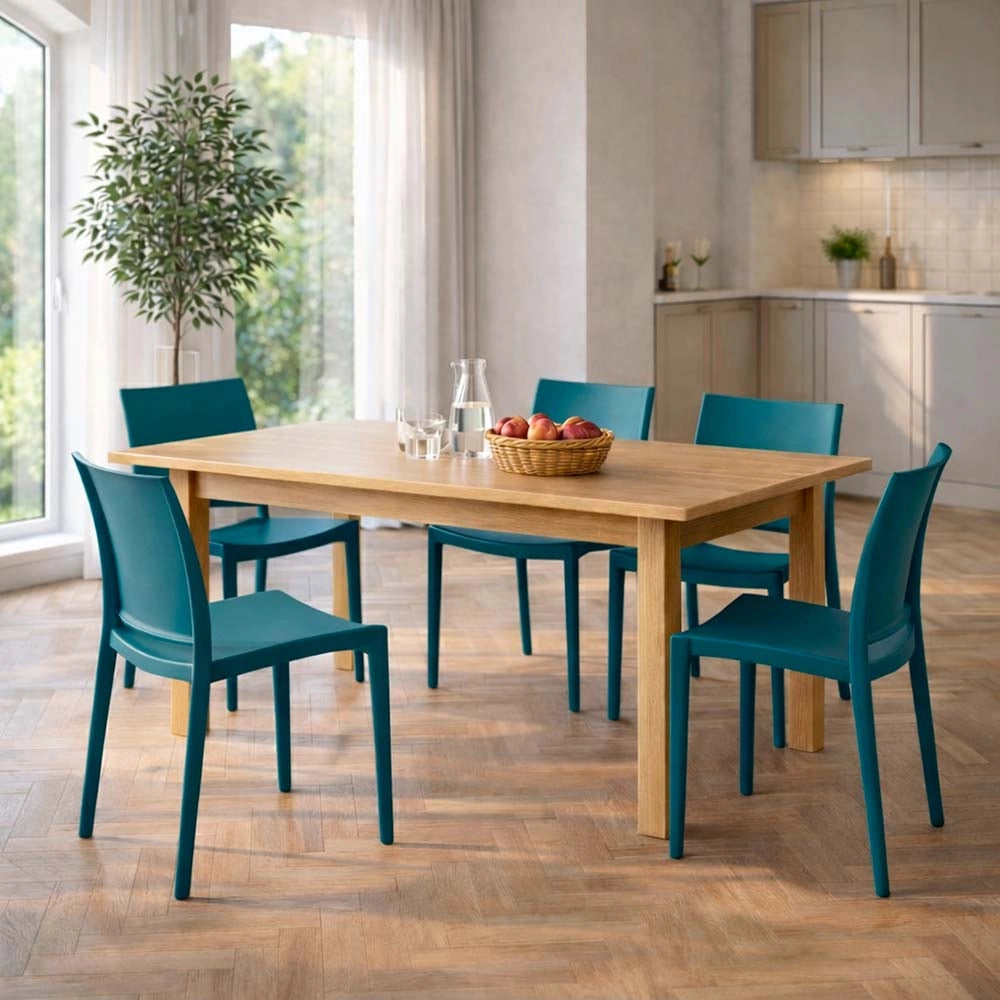 Sedia da sala da pranzo Altea in plastica colore Verde Petrolio modello comfort