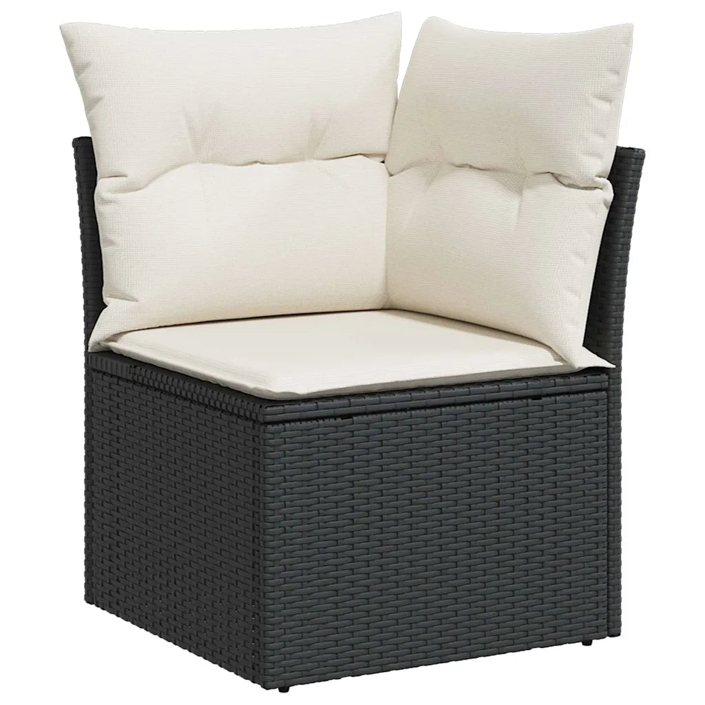 Set Divani da Giardino con Cuscini 7pz Nero Polyrattan 3326647
