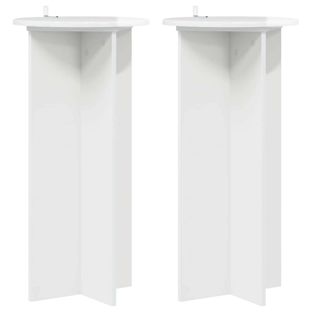 Supporto per piante 2 pcs Bianco Lucido 40 x 40 x 80 cm 899703
