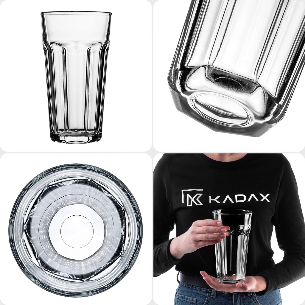 Set di 6 bicchieri KADAX da 635 ml per succhi di frutta, alti e spessi.
