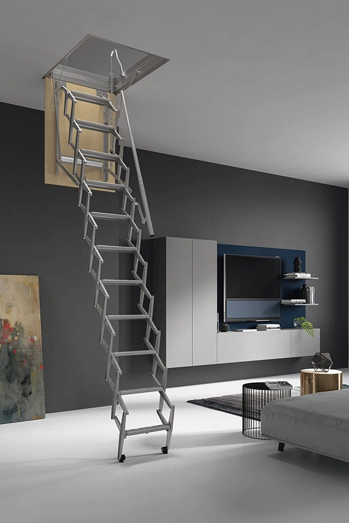 SCALA RETRATTILE A PANTOGRAFO PER SOFFITTA 80X80 H300 IN ACCIAIO SCARI PANTO