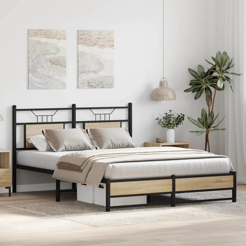 Giroletto senza Materasso-Struttura Letto Rovere Sonoma 140x190cm in Truciolato 756756