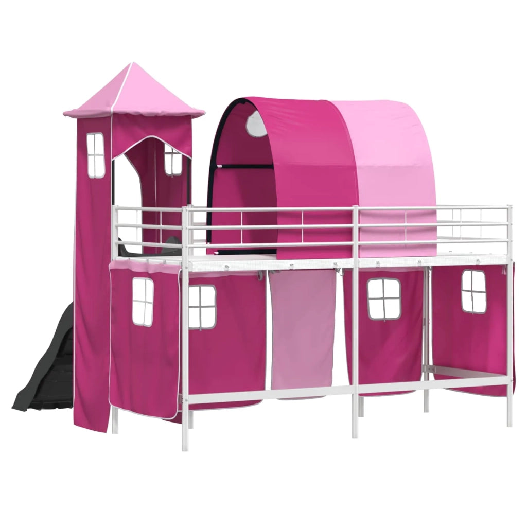 Struttura del letto loft per bambini Bianco e Rosa 75 x 190 cm 42020906